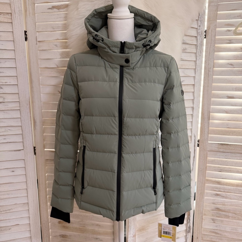 Michael Kors Olive Hooded Puffer Jacket - Picture 6 of 16